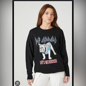 The Vinyl icons Def Leppard sweater forever 21 L NWT